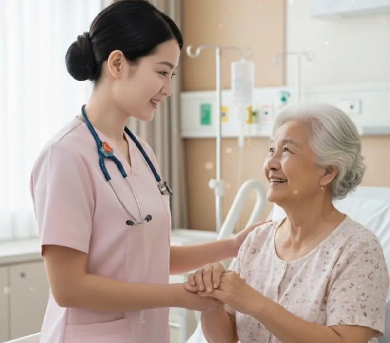 特別護士(護理師)在病床邊一對一照護